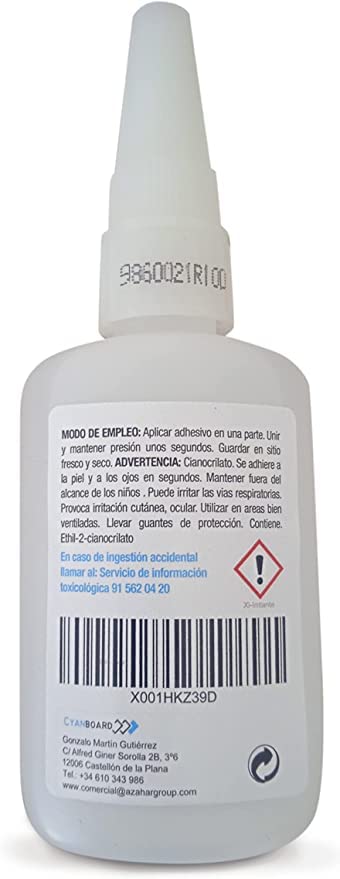 Cyanboard, 4 unidades de 50grs de adhesivo instantáneo, cianoacrilato viscosidad media. Pegamento múltiples materiales, modelismo, maquetas, dioramas.
