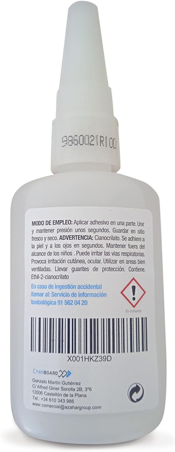 Cyanboard, 3 unidades Kit adhesivo de cianoacrilato de alta viscosidad (50grs) + Activador acelerador (200ml). Adhesivo instantáneo para modelismo. (Copy) (Copy)