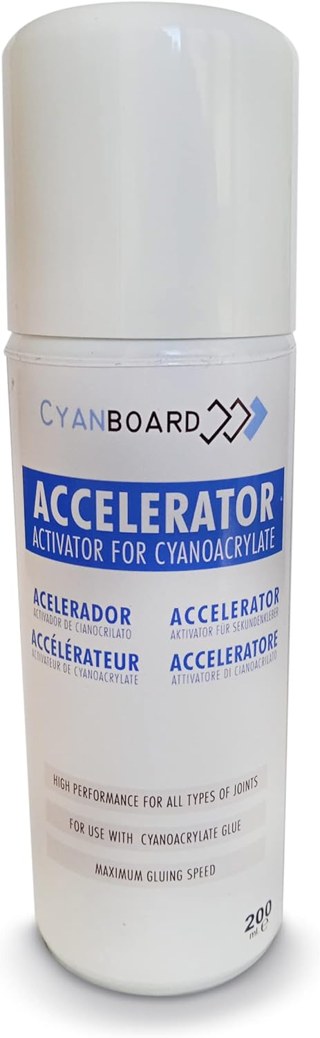 Cyanboard, 3 unidades Kit adhesivo de cianoacrilato de alta viscosidad (50grs) + Activador acelerador (200ml). Adhesivo instantáneo para modelismo. (Copy) (Copy)